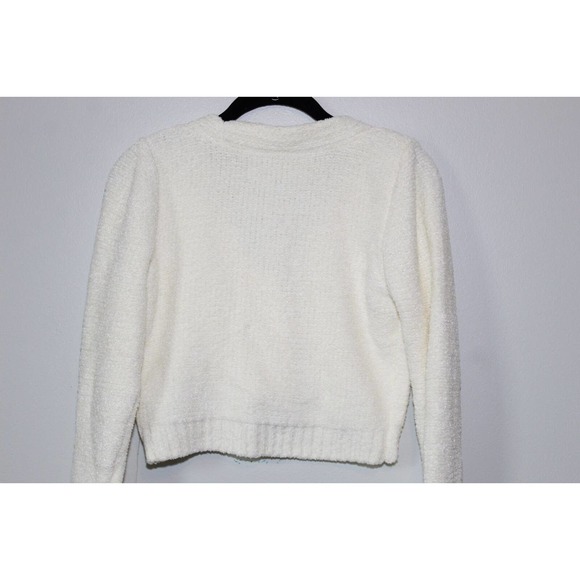 NWT Urban Outfitters Dina Crop Cardigan Ivory Chenille Size Medium H14089 - Picture 14 of 16